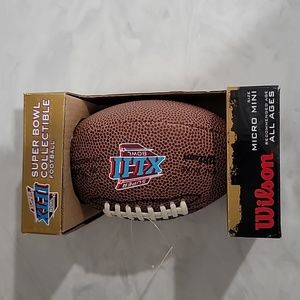 New York Giants wreck the Patriots perfect season.Mini Super Bowl football.